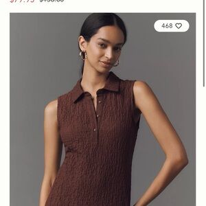Anthropologie Brown Textured Mini Dress